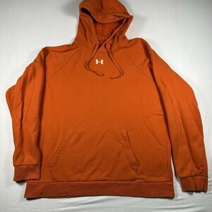 Under Armour Hoodie Mens XL Orange ColdGear Loose Pullover Fleece Sweatshirt